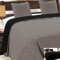 Euromat Tagesdecke Steppdecke Bettüberwurf Gesteppte Zweiseitig Tagesdecke mit 2 Kissenbezüge 40x40 cm- (Grau Graphit Schwarz- 06, 180x220 cm)
