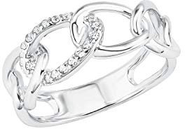 s.Oliver Ring 925 Sterling Silber Damen Ringe, mit Zirkonia synth., Silber, Kommt in Schmuck Geschenk Box, 2028505