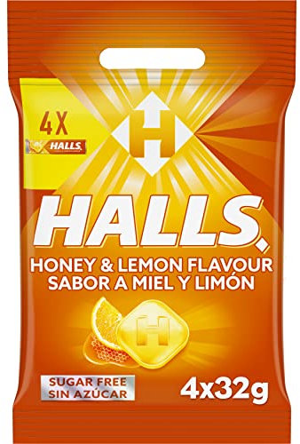 Halls Caramelli duri Sapore Miele e Limone, 4 x 32 g
