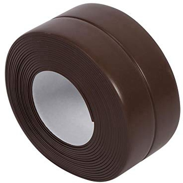 Tape Caulk Strip, 3,2 M PVC selbstklebender wasserdichter Dichtungsstreifen für Küchenspüle Toilette Badezimmer Dusche Badewanne Boden Wand Randschutz(22mm*3.2M-Braun)