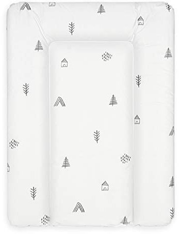 BONKY® Wickelauflage 50x70 cm - weiche Wickelunterlage - Baby Wickeltischauflage - Wasserdischt - Abwaschbar - Made in EU - 100% Oeko TEX - Mono 2A