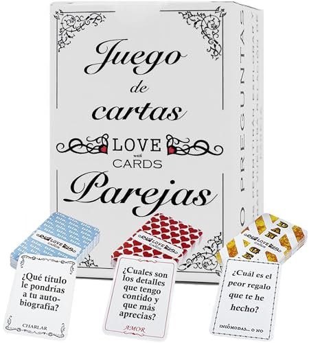 LOVE with CARDS Juego para Parejas con Preguntas Amor, Hablar y Picantes. Regalo Original Aniversario, Primera Cita, Regalo Novios, San Valentin.150 Cartas