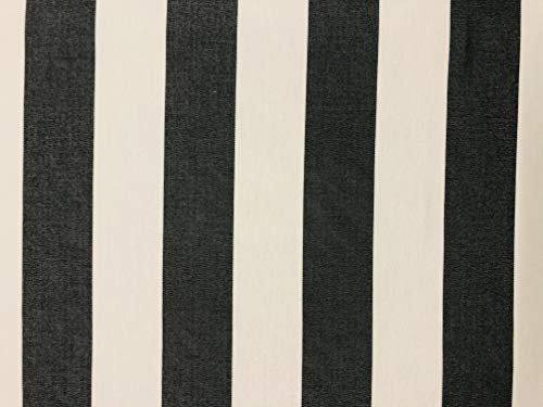 Tissu extérieur DRALON rayé noir et blanc en acrylique téflon imperméable pour coussin, tonnelle, plage – 320 cm de large