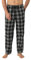 LAPASA Pantalon de Pyjama Homme 100% Flanelle de Coton Bas de Pyjama & de Détente Maison Automne/Hiver M39 Noir & Blanc (Flanelle) M