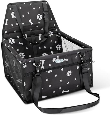 Nobleza - Autoverstärkung für Hunde und Haustiere, faltbar, waschbar, Reißverschluss-Tasche, 40x34x25cm, Schwarz