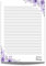 JW Briefpapier, A4-Format, liniert, Geschenk-Notizblock, Schreibbögen (violette Blumen)