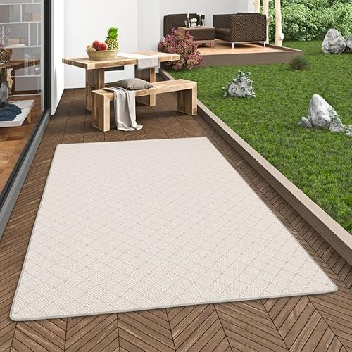 Snapstyle Oslo - Tappeto per Interni ed Esterni - Tessuto Piatto - Quadri Grigio Chiaro Moderno - 17 Dimensioni