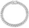 Tony Fein Panzerarmband 7 mm 925 Sterling Silber Rhodiniert mit Zirkonia Stein Massiv für Damen und Herren 18 cm