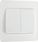 BG Electrical Double Wall Light Switch, Wide Rocker, 2 Way, Screwless Front Plate, Round Edges, Evolve, Pearlescent White, 20A, 16AX, PCDCL42WW