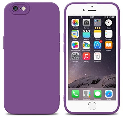 cadorabo Case compatible with Apple iPhone 6 / 6S in FLUID MATTE PURPLE - Protective cover made of flexible TPU silicone