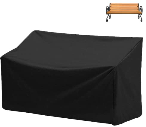 Epicover Abdeckung für Outdoor-Bank, 210D, strapazierfähig, 2-Sitzer, Terrassenbank-Möbelabdeckungen mit Lüftungsschlitzen, wetterfest, Bankabdeckung für Terrassenmöbel, 134 x 66 x 89 cm (L x B x H)