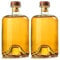 Lot de 2 bouteilles de vin en verre de 750 ml avec bouchons en bois, bouteilles transparentes pour vin pétillant, kéfir, stockage des aliments, anti-fuite, passe au lave-vaisselle (750 ml)