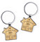 eBuyGB Lot de 2 porte-clés « Our First Home House » - Porte-clés pour pendaison de crémaillère - Cadeau de maison de déménagement - Porte-clés pour elle et lui, marron, Taille unique, Moderne