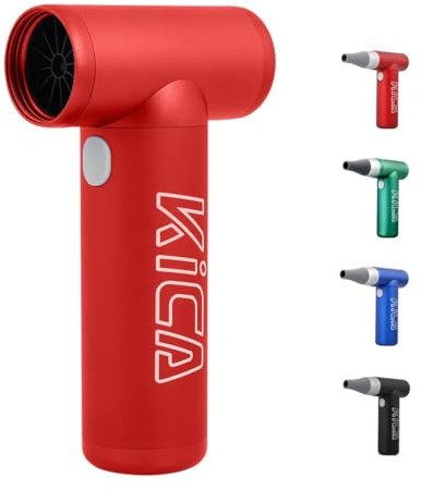 Kica Jetfan 1.0 Electric Air Duster Cordless Portable Cleaning Tool for Computer/Housework/BBQ/Outdoor/Camping/BarberStore/Car,Aluminum Body,Up to 86000RPM, Environmental Air Can Tool - Red