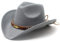 DELIMALI Cowgirlhut, Cowboyhüte für Damen, flauschige Federkrempe, Cowboyhut für Junggesellinnenabschied, Cosplay, Kostümparty, D-Grau, Einheitsgröße
