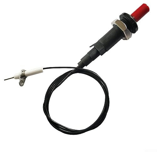 Piezo Zündung mit Kabel Druckknopf Zünder, 1 Out 2 Elektrode Zündkerze Draht für Heizung Gasgrill Herd BBQ Kamin Herd