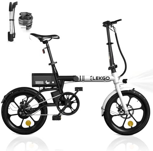 ELEKGO E Bike Klapprad, 16 Zoll Elektrofahrräder,mit Abnehmbar Akku, E-Faltrad Damen/Herren mit 3 Geschwindigkeitsmodi Sitzhöhe Verstellbar,Reichweite bis 25-60km