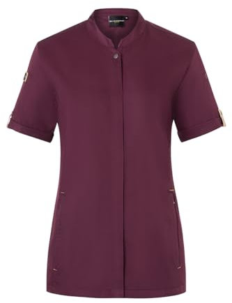 Karlowsky Damen Kochjacke Green-Generation Kurzarm Druckknöpfe Modern Fit Polyester/Baumwollmix Oeko-TEX® nachhaltig Aubergine - Größe 54
