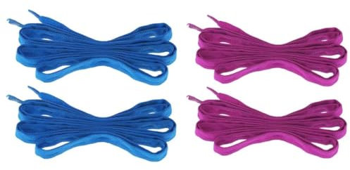 funchic Premium-Skates-Schnürsenkel-Set – Rollschuh- und Schlittschuh-Stiefelschnüre – Schnürsenkel in leuchtendem Blau und Lila für optimale Leistung-Blau/Violett