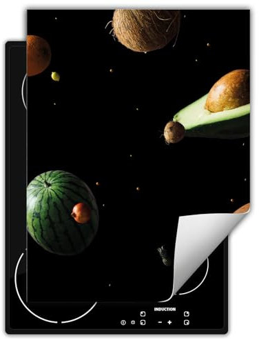 DarHaus Coperchio Piano Cottura 40x52 cm Cucina Copri Fornelli Tappetino Induzione Antiscivolo Piastra Protezione - nero - frutto