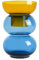 Cloudnola Große wendbare Vase aus Glas, blau und gelb, 30,5 cm hoch x 20,3 cm Durchmesser, Dekoration für Zuhause, Hochzeit und Event