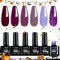 LKEE Nail Gel Polish- Pastel Nail Polishes Set 6 Dark purple Colors Gel Nail Polish Kit, Home DIY Nail Salon Christmas Nail Art Design Gift, 7 ml/0.25 oz