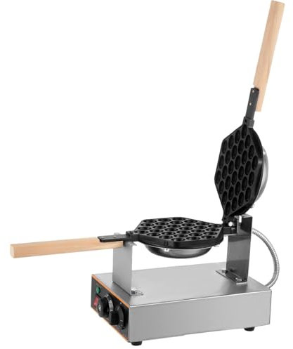 FfiMe Commercial Bubble Waffle Maker, 1400w Stainless Steel Ice Cream Cone Maker, 180° Rotatable Hong Kong Egg Cone Maker, 30 Egg Tanks, Temperature 0-250 °C - Time 0-5 Minutes
