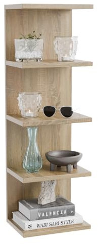 ComfortCove Estante de pared, Librería para la Pared, Unidad Montada en la Pared, Unidades de Estantes, Estantes Flotantes, Librero, Estante para Dormitorio, Sala de Estar, Cocina, 5 estantes, Sonoma