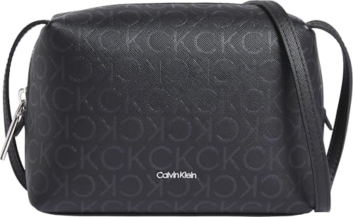 Calvin Klein Damen CK Must MINI Bag_Mono Tasche, Black Monogram Pu
