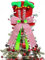 KAHEIGN Christmas Tree Topper, 25CM Large Red Xmas Tree Top Hat with Elf Legs and Striped Bow Ribbon for Home Christmas Holiday Winter Party Decor Desktop Ornaments