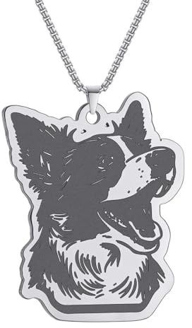 Border Collie Anhänger Halskette Damen Punk Schmuck Hund Tier Halskette