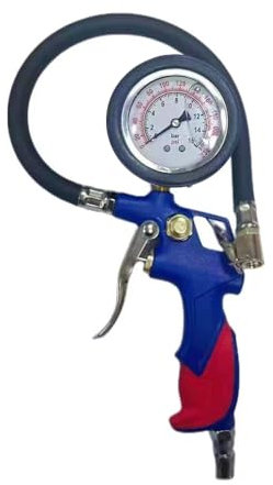 Shkalacar Reifenfüller mit Druckmesser, 0-15 bar/0-220psi ölgetauchter Reifendruckmesser mit Schlauch, Kupferdüse, Druckluft Reifendruckprüfer für Auto, LKW, Motorrad, Fahrrad