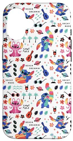 iPhone 16 Disney Stitch and Angel Vacay Mode Print Case