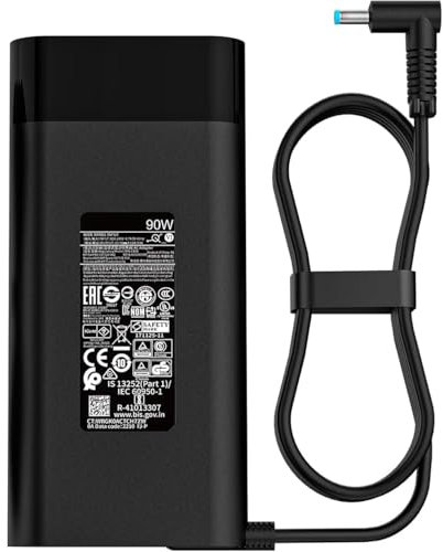 90W 19.5V 4.62A Charger AC Adapter Compatible for HP TPN-CA09 937520-002 937532-850 A090A098P for HP Pavilion x360 11 13 14 15 17 Elitebook 840 G5 ProBook Laptop Power Supply Cord