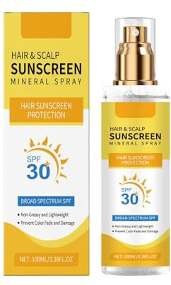 Hair & Scalp Sunscreen, SPF30 Hair & Scalp Sun Protection Spray, Hair Sun Protection Spray, UV Protection, Non-greasy, Prevent Hair Color Fade/Dryness, for Hiking/Beach/Running (1)