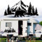 Adesivi Montagna Adesivi per Cofano,Orso Foresta Auto Grafici Montagna Adesivo Decorativo in Vinile Impermeabile Universale per SUV Veicoli Camper Fuoristrada Carrozzeria Porta Laterale Tronco,Nero