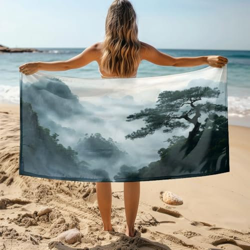 Strandtuch 210x230cm Kiefer Mikrofaser Handtuch Beach Towel,Strandlaken,Strandtücher,Picknickdecke wasserdichte Stranddecke, Stranddecke Sandfrei für Strand, Park, Camping, Wandern