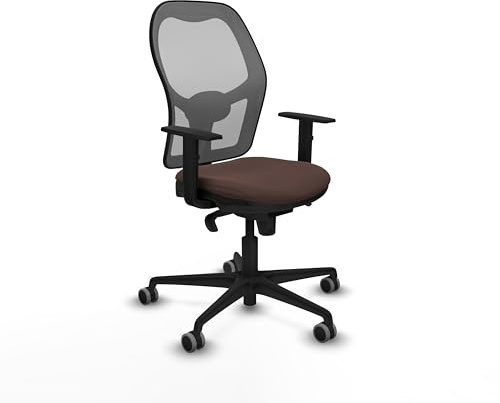 Piqueras y Crespo Ergonomischer kleiner Hocharbeitsstuhl mit fester Rückenlehne, 1D-Arme, Lendenwirbelstütze 1D, Synchronmechanik 5 Positionen, Samtfarbe, bis zu 120 kg
