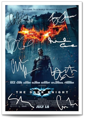 Mounted Gifts Trading The Dark Knight Batman Trilogy All Movie Film Posters Cast Signed A4 Poster Photo Print Framed Autograph Gift Christian Bale Heath Ledger (The Dark Knight A3 Poster Only)
