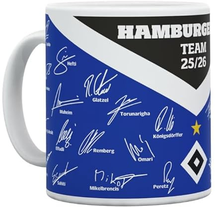 Hamburger SV HSV Tasse Becher Kaffeetasse Signature Unterschriften Autogramme ** Team 2025/2026 **