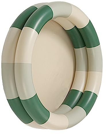 Topiky Baby-Retro-aufblasbarer Pool, Verdickter Runder Aufblaspool, Harmloses Material, Waten für (Grüner Streifen)