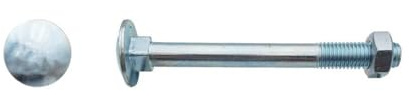 100 Boulons Tête Ronde Collet Carré TRCC 8 x 70 mm - DIN 603 - Zingué blanc - D-Work