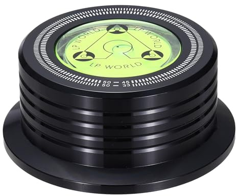 QUARKZMAN 50Hz Aufzeichnungsgewicht Stabilisator 3x1.3 Klemme Schwarz | Gewicht Plattenspieler Stabilisator Schwingungsdämpfer, Aluminium, Vinyl, 265g, Mit Libellenwaage, Für LP Spieler