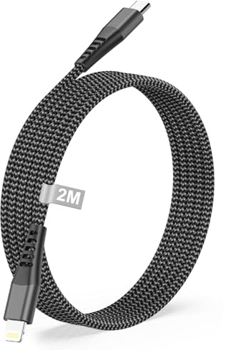 USB C to Lightning Cable 2M,[Apple MFi Certified] iPhone Charger Cable USB C to Lightning Fast Charging Nylon Braid lightning Charger Lead Wire for iPhone 14/13/12/12 PRO Max/12 Mini/11/11PRO/Max/iPad
