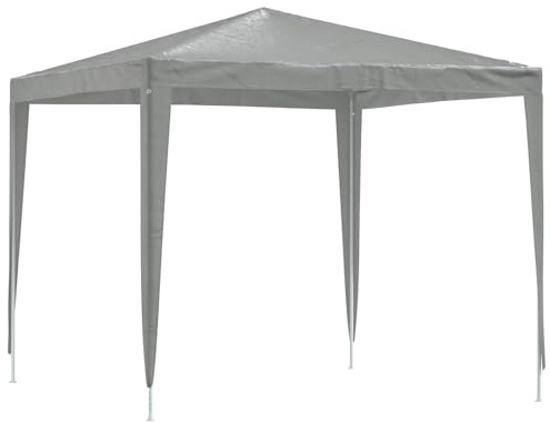 vidaXL Party-Zelt 250 x 250 x 240 cm Hellgrau PE und Stahl