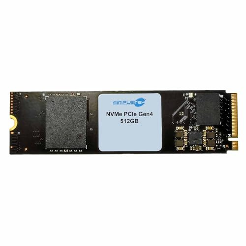 SIMPLETEK - Internal M.2 NVME PCI 4.0 2280 512GB QLC Gen4 SSD | 3.3V 6000MB/s | Solid State Drive Ideal for Desktop PC and Laptop
