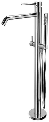 Paffoni Vasca LIGHT Miscelatore vasca a pavimento con deviatore e doccia senza base free- standing