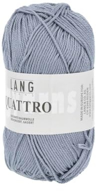 Lang Quattro Farbwahl hochwertige gekämmte Baumwolle mercerisiert uni Wolle (33 - Stahlblau)