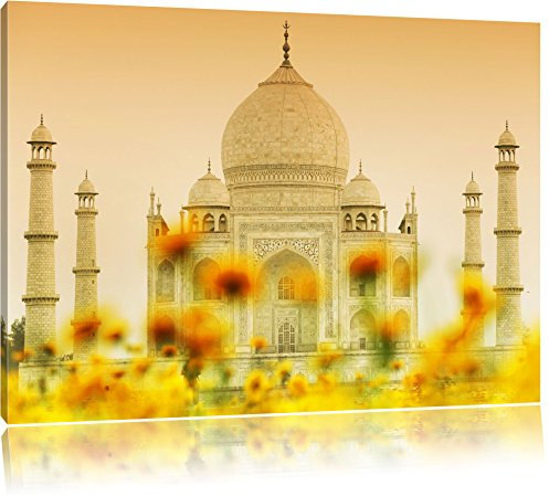 Pixxprint Taj Mahal im Sommer, Größe: 80x60cm, Leinwandbild, fertig gespannt, Wandbild, Dekoration, Kunstdruck, kein Poster