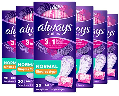 Always Dailies Slipeinlagen, einzeln verpackt, 6 Stück